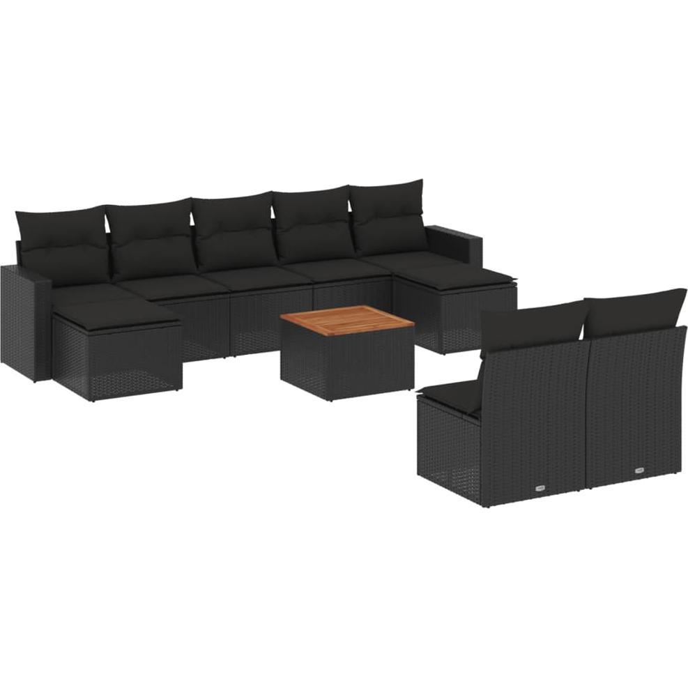 VidaXL, Gartenlounge, 10-tlg. Garten-Lounge-Set mit Kissen