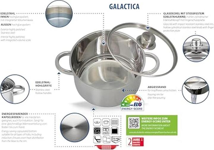 Actual product image ELO Stahlwaren Basic Galactica pot set (Pan set + pot set, Stainless steel)