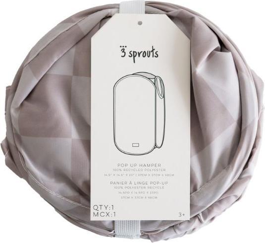 3 Sprouts RC Pop-Up Wäschekorb /Checkerboard/Beige - Galaxus