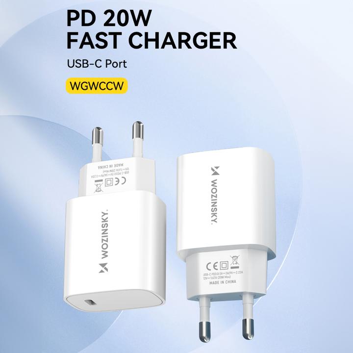 Actual product image Wozinsky WGWCCW 20W USB-C wall charger - white (20 W)