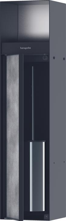 Actual product image hansgrohe HG Toilet brush holder XtraStoris Roc EB w PapHal. u tile. door matt black