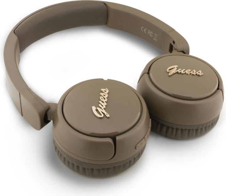 Actual product image Guess Headphones Bluetooth 5.3 Metal Logo Script brown (30 h, Wireless)