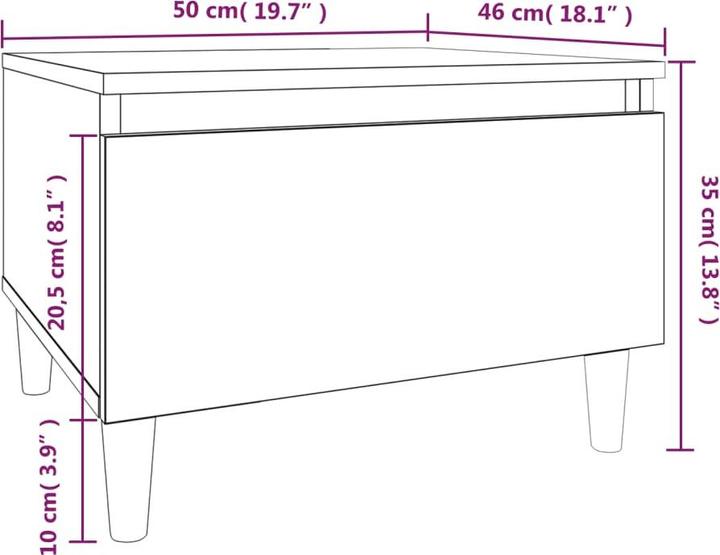 Image du produit vidaXL Beistelltisch (50 x 46 x 35 cm)