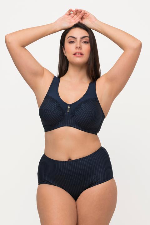 Actual product image Ulla Popken 2 Pack of Stretch Microfiber Brief Panties - Pinstripe (58)