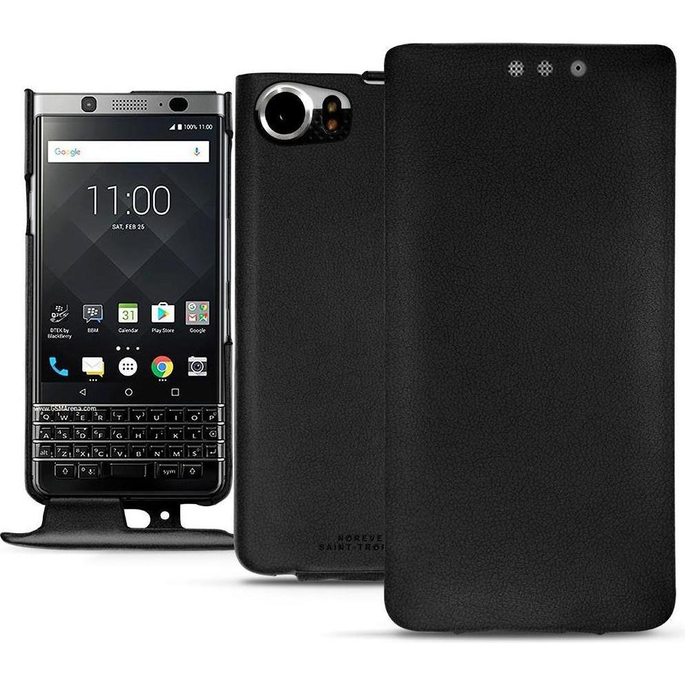 Noreve Lederschutzhülle vertikal (Blackberry KEYone), Smartphone Hülle, Schwarz