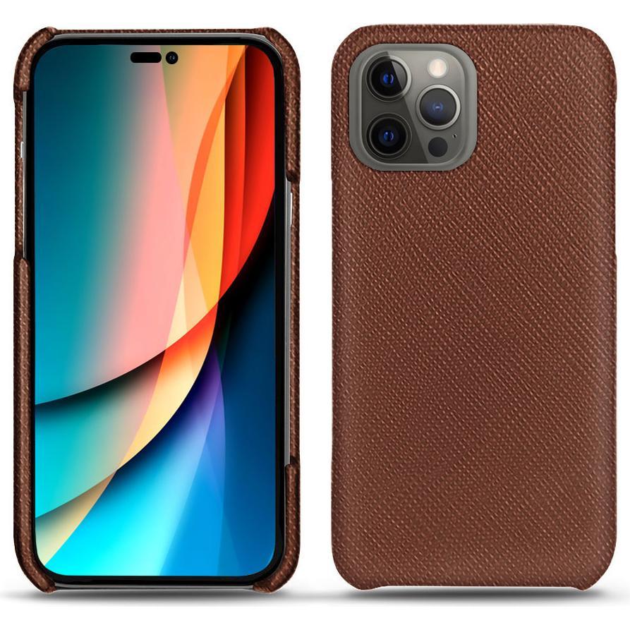 Noreve Lederschutzhülle (Apple iPhone 14 Pro), Smartphone Hülle, Braun