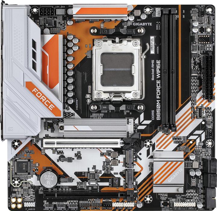 Productafbeelding Gigabyte Mainboard||AMD B850|SAM5|Micro-ATX|Memory DDR5|Memory slots 2|B850MFORCEWF6E (AM5, AMD B850, mATX)
