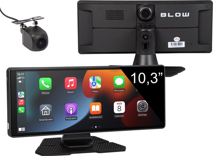 Produktbild Blow Kabellose CarPlay 5.0 Multimedia-Station mit Videorekorder und Rückfahrkamera