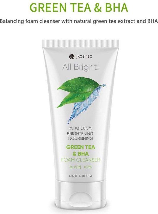 Produktbild JKosmec All Bright Green Tea and BHA Foam Cleanser (180 ml)