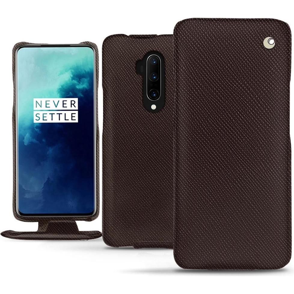 Noreve Lederschutzhülle vertikal (OnePlus 7T Pro), Smartphone Hülle, Braun