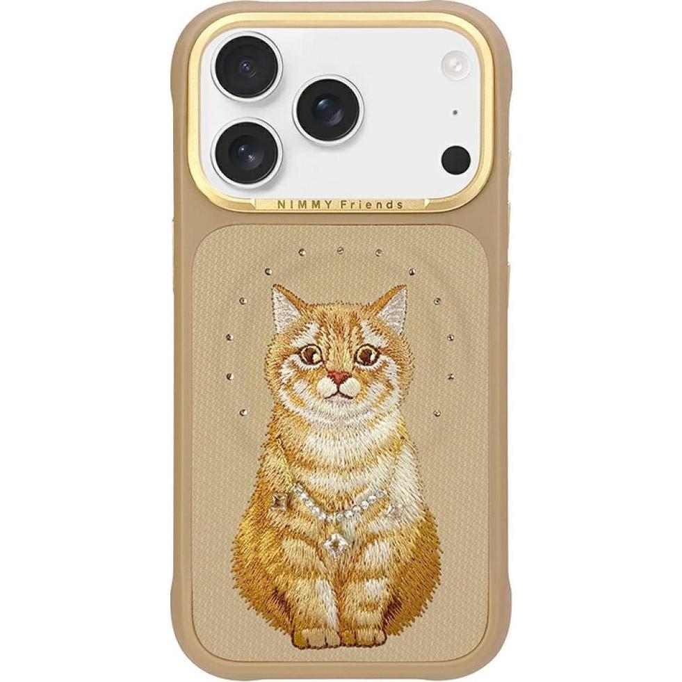 Nimmy Etui Lucky Fashion Cat MagSafe do iPhone 17 Pro brązowy (Apple iPhone 17 Pro), Cover smartphone, Marrone