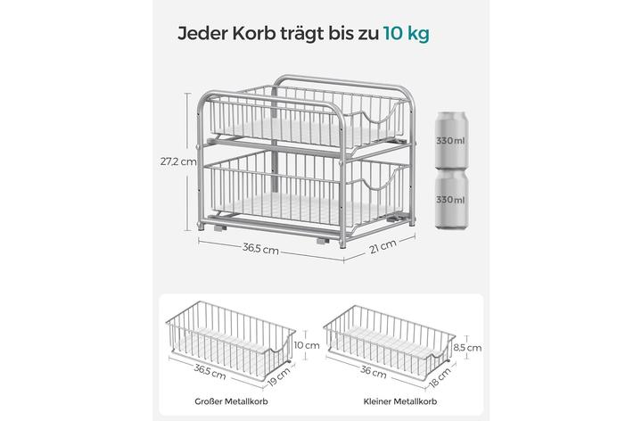 Image du produit Songmics Küchenregal 2 Schubladen