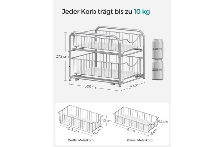 Produktbild Songmics Küchenregal 2 Schubladen