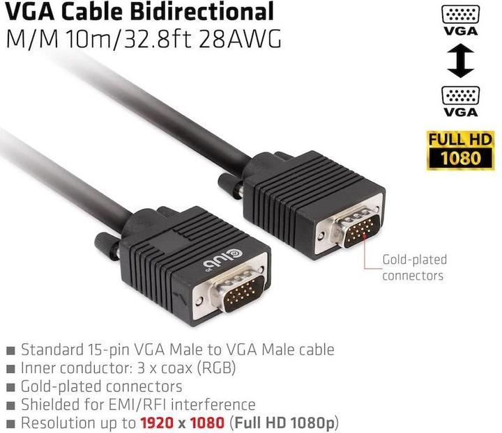 Produktbild Club 3D Club3D Kabel VGA > VGA St/St (10 m)
