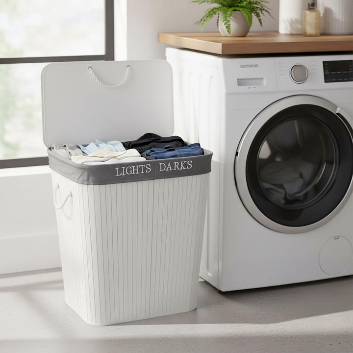 Actual product image Relaxdays Bamboo laundry bin (105 l)