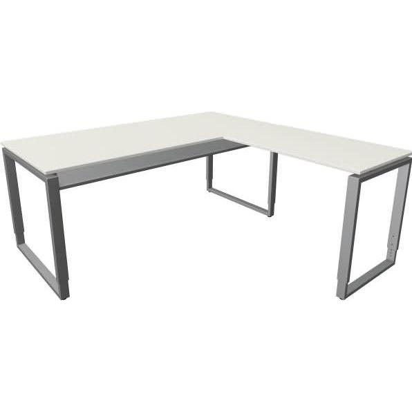 Kerkmann, Schreibtisch, Schreibtisch ARCHITEKT mit Anbau, (B)1.800 mm, weiá (180 x 180 x 75 cm)