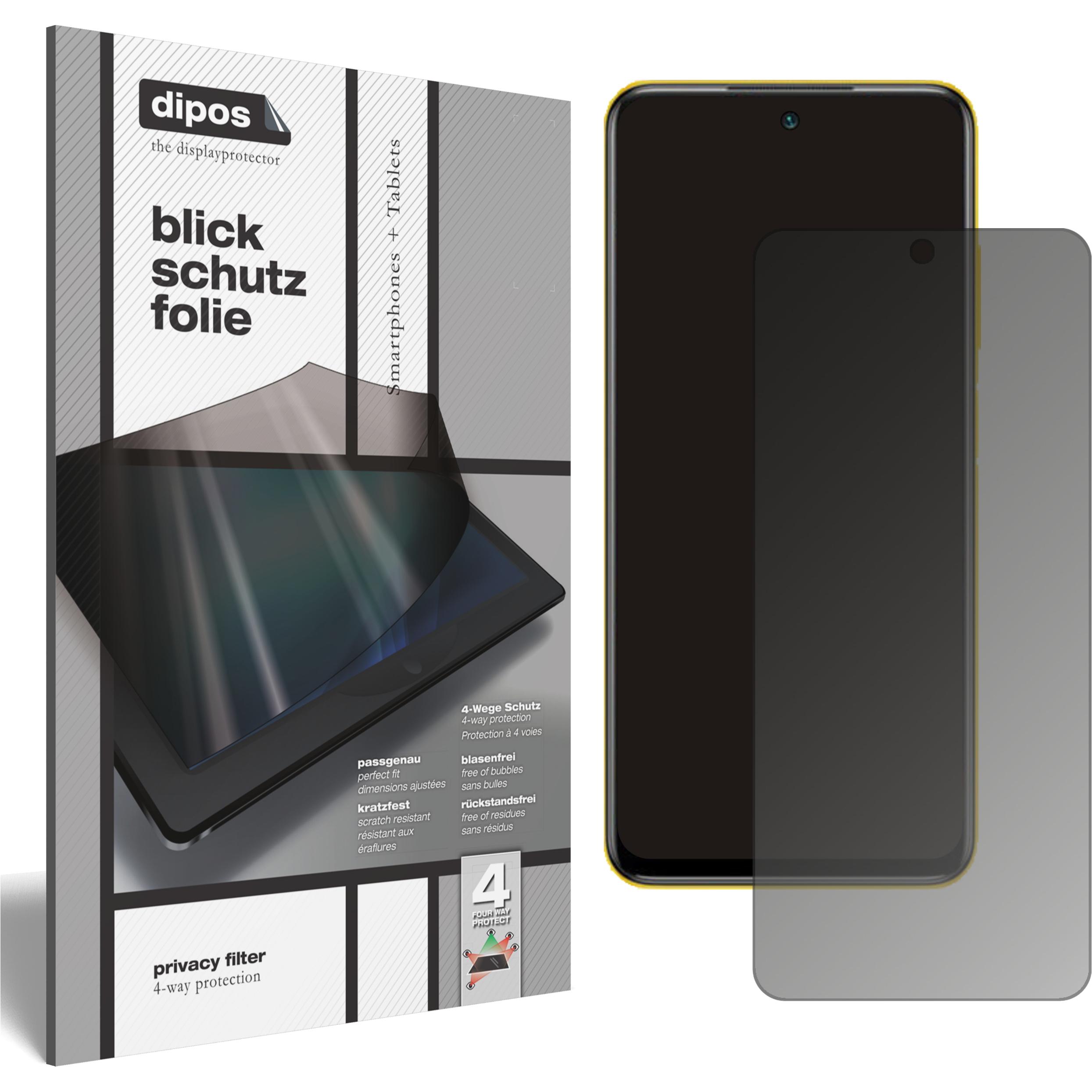 Dipos Blickschutzfolie 4-Way Privacy (1 Stück, Xiaomi Poco M3 Pro), Smartphone Schutzfolie, Transparent
