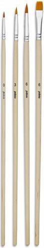 Produktbild Pebeo 4 Flache + runde goldfarbene Poly-ML-Pinsel