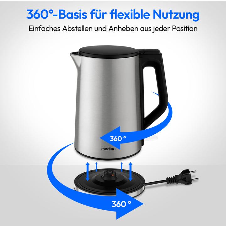 Actual product image Medion Life MD12105 Wasserkocher silber (1.50 l)