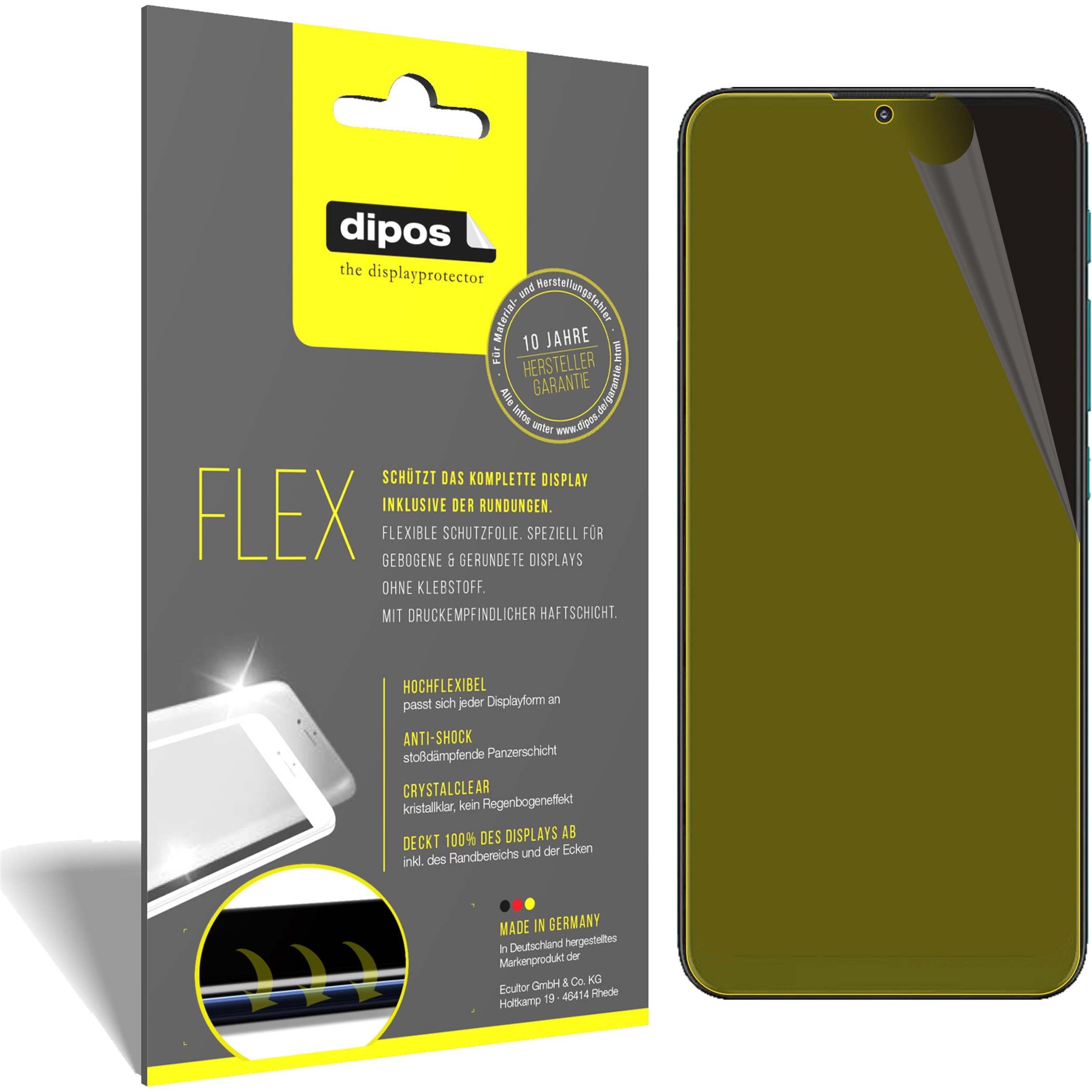 Dipos Displayschutzfolie Full-Cover 3D (2 Stück, Motorola Moto G9 Play), Smartphone Schutzfolie, Transparent