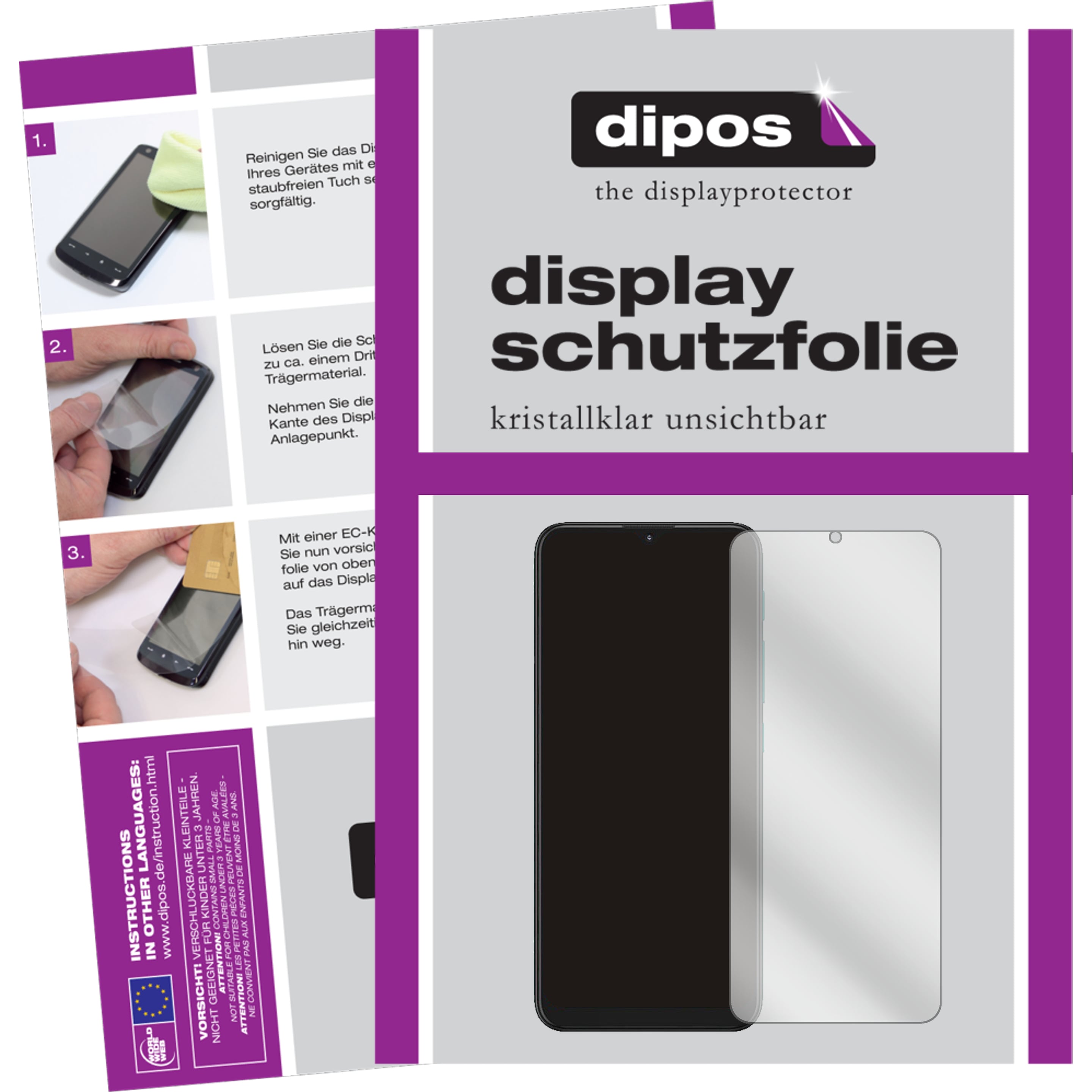 Dipos Displayschutzfolie Crystalclear (5 Stück, Motorola Moto G9 Play), Smartphone Schutzfolie, Transparent