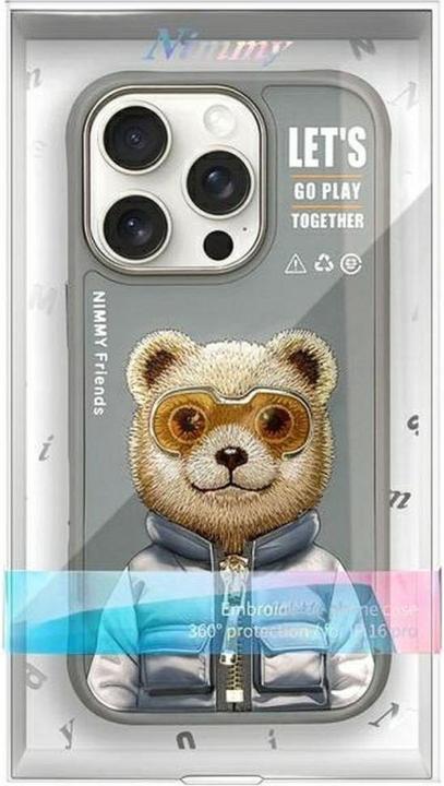 Produktbild Uniq Nimmy case iPhone 16 Pro Max 6.9" gray Cool&Cute 2.0 Bear (Apple iPhone 16 Pro Max)