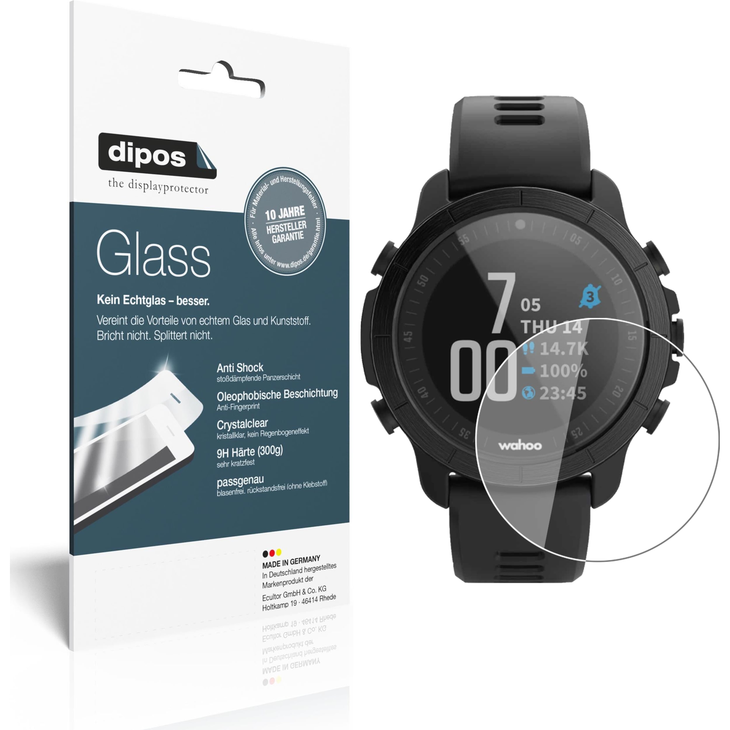 Dipos Displayschutz Anti-Shock, Smartwatch Schutzfolie, Transparent