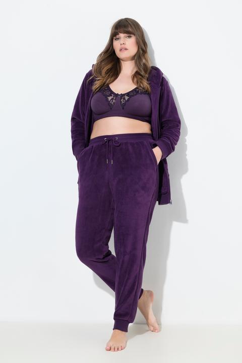Produktbild Ulla Popken Homewear-Hose, Plüsch, Elastikbund, Bindeband (60)