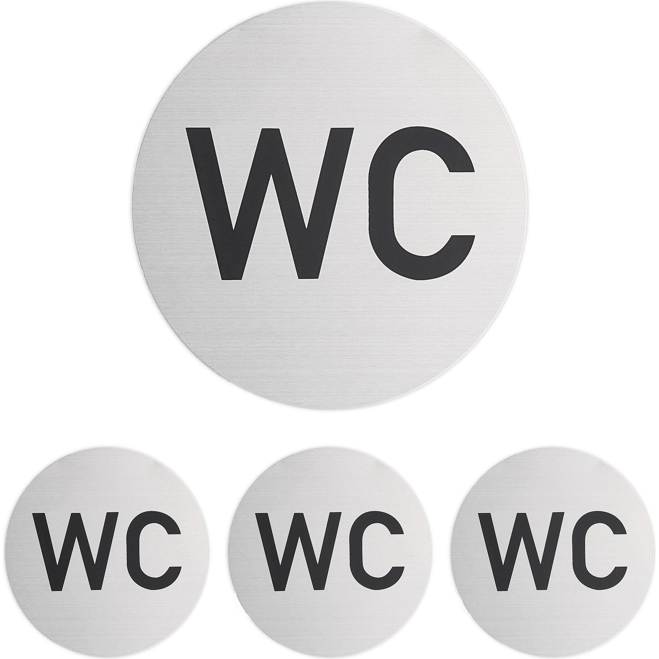 Relaxdays, Hausnummer + Türschild, 4x WC Schild