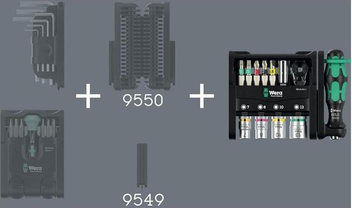 Produktbild Wera Tool-Check Modular 1 (Innensechskant, Kreuz Phillips PH, Kreuz Pozidriv PZ)