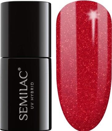 Semilac UV-Nagellack Glitter Rot 025 7ml (UV-Gel Lack)