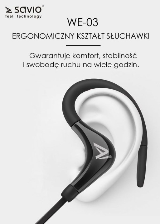 Produktbild Savio WE-03 Kabellose Bluetooth-Kopfhörer (keine Geräuschunterdrückung, 3 h, Kabellos)