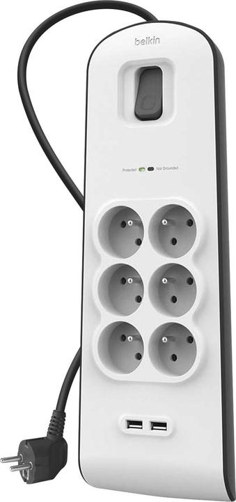 Actual product image Belkin BSV604ca2m White 6 AC outputs 2 m (6 x, CEE 7/5, 2 m)