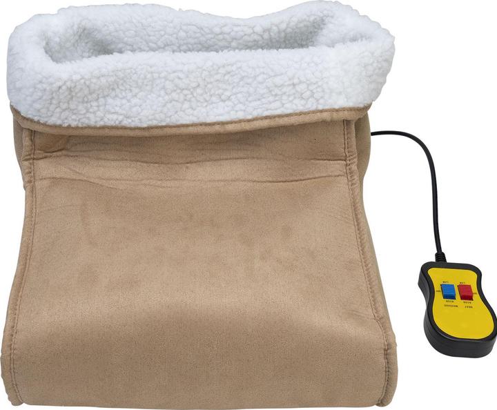 Actual product image Casativo 2in1 foot warmer with vibration massage and remote control, soft teddy lining