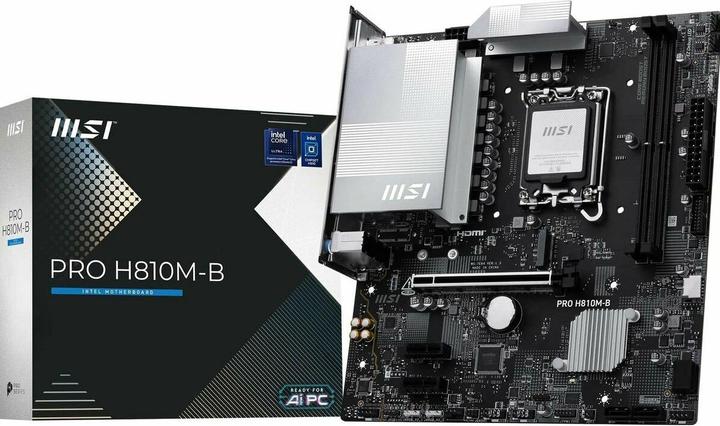 Produktbild MSI PRO H810M-B (H810,S1851,mATX,DDR5) (LGA 1851, Intel H810, mATX)