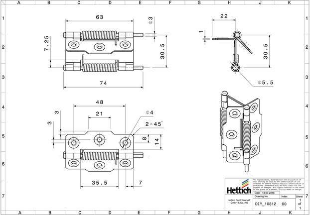 Actual product image Hettich Pendulum hinge