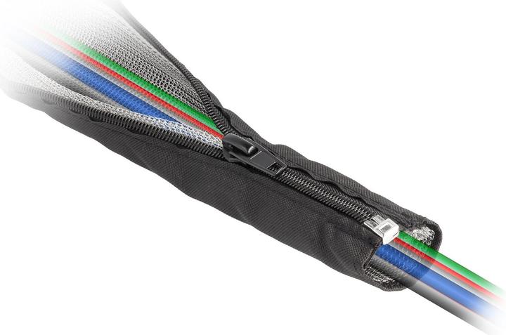 Image du produit Delock Gaine tressée CEM avec fermeture éclair résistante à la chaleur 1 m x 16 mm noir (Gaines pour câbles, 100 cm)