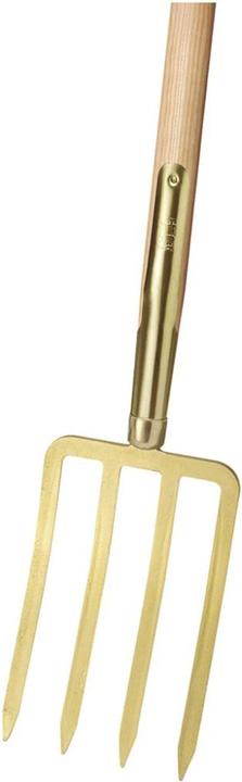 Idealspaten Spatengabel Bajonettzinken gold schwer Schienenzwinge Eschen-T-Stiel 85 cm