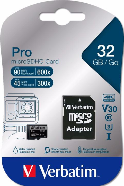 Productafbeelding Verbatim Per (32 GB, microSDHC, U3, UHS-I)