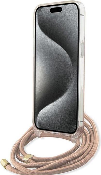 Image du produit Guess GUHCP15XHC4SEP iPhone 15 Pro Max 6.7" różowy/pink hardcase Crossbody Cord 4G Print (Apple iPhone 15 Pro Max)