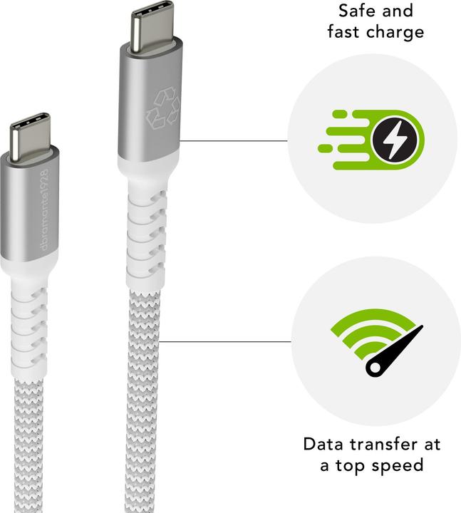 Actual product image dbramante1928 re-charge - BRD Cable - 1.2m USB-A to Lightning - W, 1.2 m, Lightning, USB A, Male, Ma (1.20 m, USB 2.0)