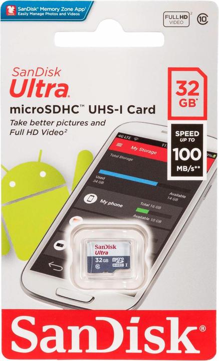 Productafbeelding SanDisk Ultra (32 GB, microSDHC, U1, UHS-I)