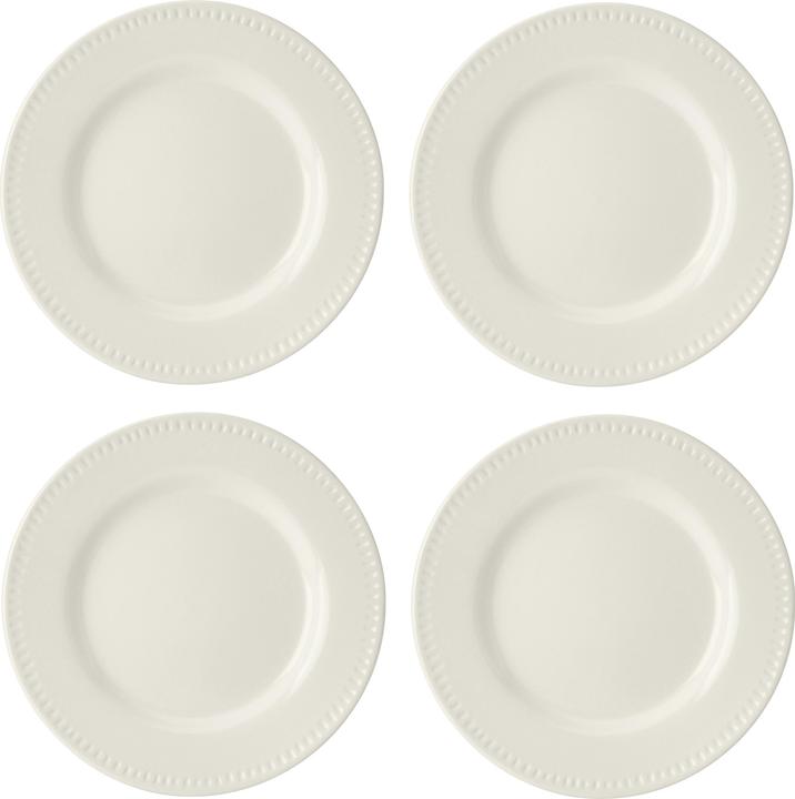Mikasa Cranborne Stoneware Side Plates, Set of 4, 21cm, Cream (4x, 21 cm)