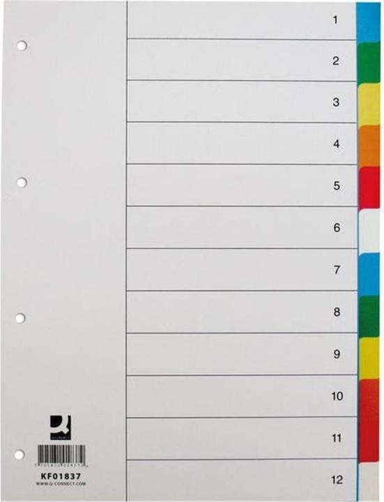 Immagine prodotto Q-Connect Register Vollformat aus PP, farbig