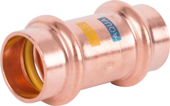 Actual product image Hermann schmidt HS Coupling V-Press Copper AQUAGAS 22x22mm (Pipe coupling)