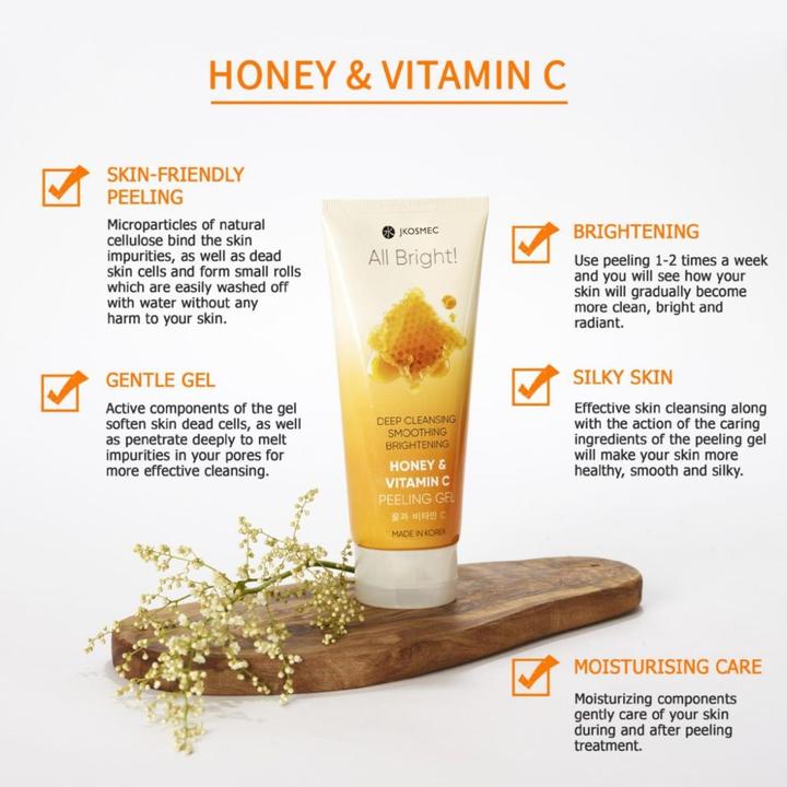 Actual product image JKosmec All Bright Honey and Vitamin C Peeling Gel (180 ml)