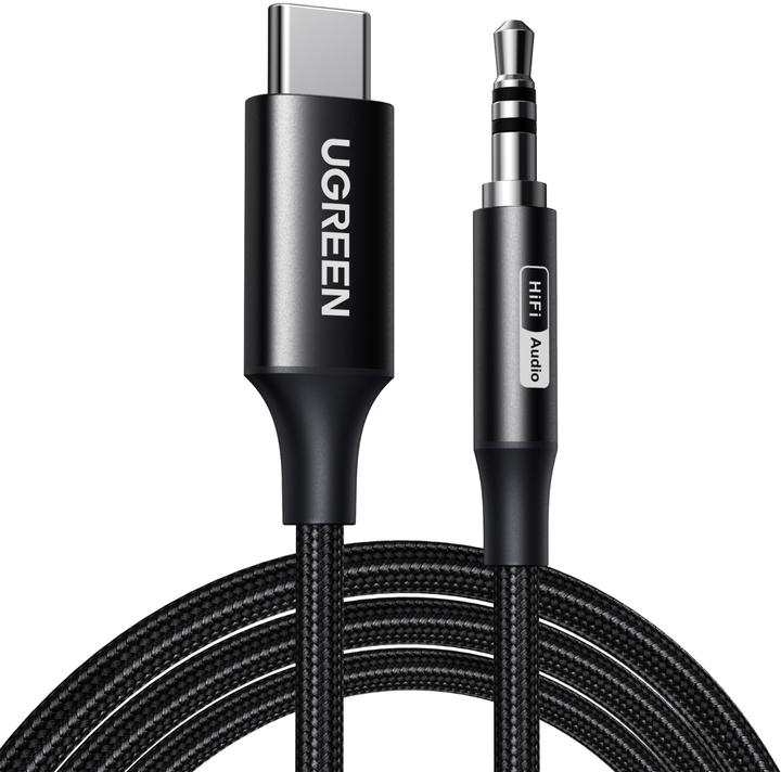 Ugreen - Audio Adapter CM450 (55734) - Type-C to Jack 3.5mm, 1m - Black (Digital -> Analog)