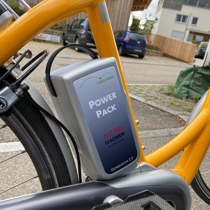 Image du produit E-Bike-Vision Batterie avec chargeur Flyer Deluxe 36V NKY352B2, NKY370B2, tube de selle (612 Wh, Batterie pour vélo électrique)