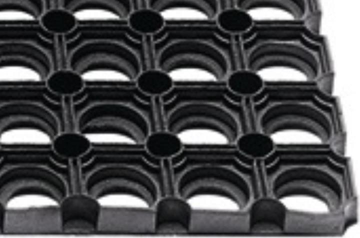 Productafbeelding Hamat Deurmat open ringen zwart rubber L400xB600xS22mm (40 x 60 cm)