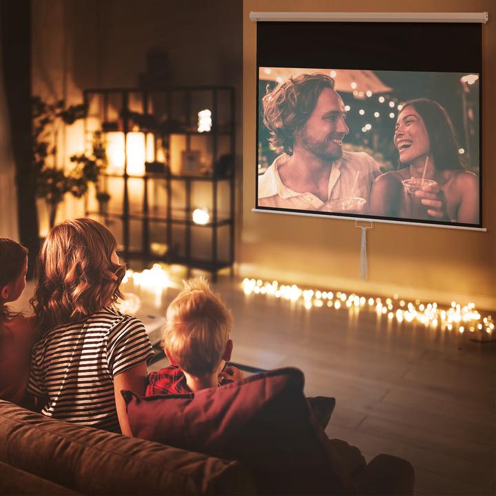 Actual product image Homcom Beamer-Leinwand Kunststoff, Metall Weiss (80", 16:9)